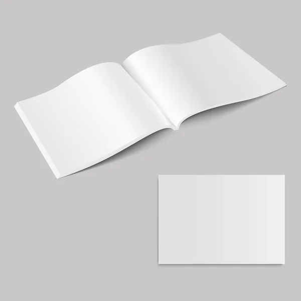 Blank open magazine mock up. Modèle pour votre conception. Vecteur . — Image vectorielle