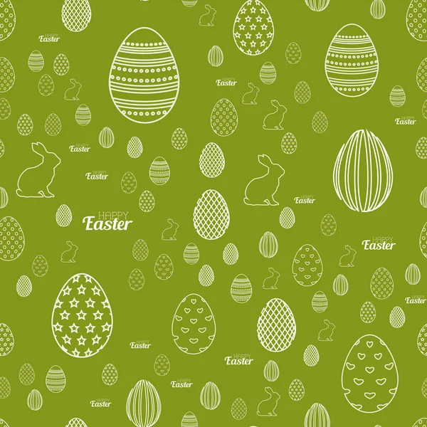 Modèle de Pâques sans couture avec des œufs et du lapin. Vecteur . — Image vectorielle