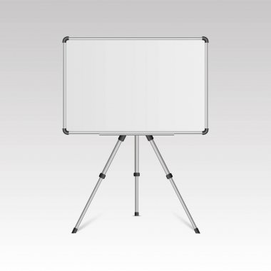 Tripod stand gerçekçi boş beyaz tahta 