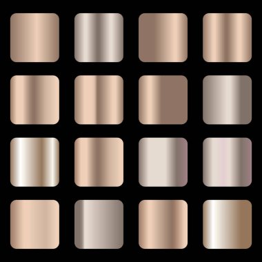 Bronz folyo doku geçiş kümesi. Vektör.