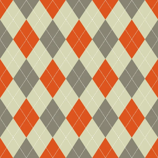 Patrón de argyle sin costuras. Retro Naranja y marrón. Vector — Archivo Imágenes Vectoriales