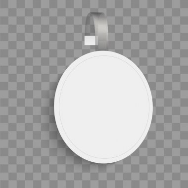 Beyaz reklam kağıtları wobbler şeffaf arka plan üzerinde izole. Vektör .