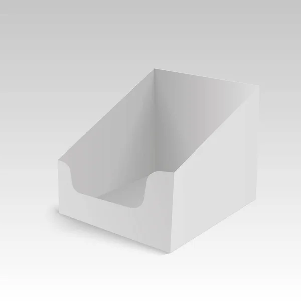 Κάτοχος box POS Poi χαρτόνι κενό κενή οθόνη εμφάνιση. Διάνυσμα ομοίωμα. — Διανυσματικό Αρχείο