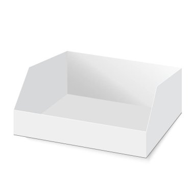 POS POI karton boş boş görüntü göster kutusunu sahibi. Vektör yukarı alay .