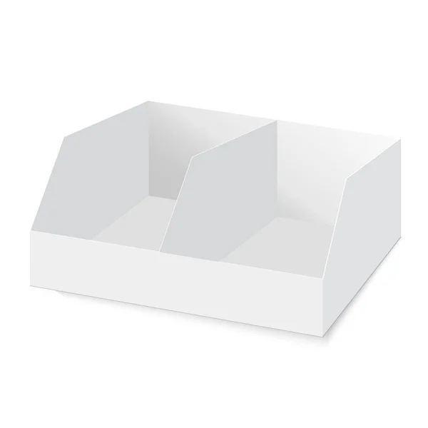 POS POI titular da caixa de exibição vazia de papelão em branco. Vector mock up  . — Vetor de Stock