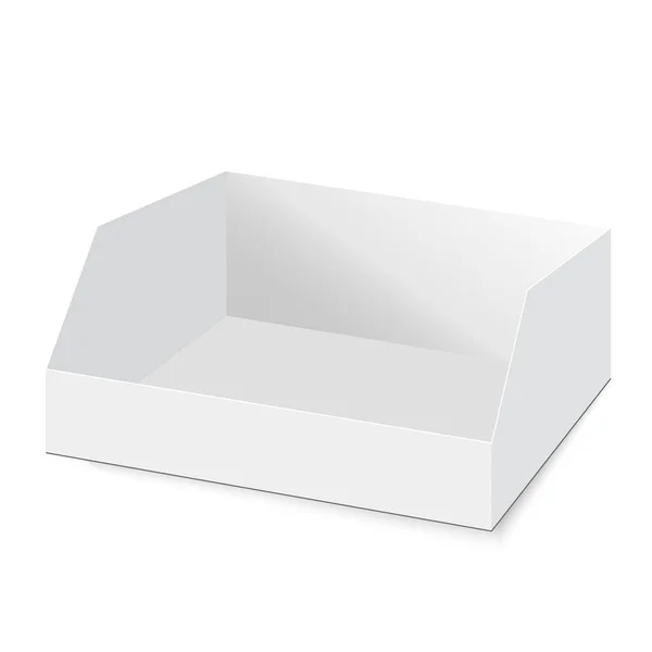 POS POI titular da caixa de exibição vazia de papelão em branco. Vector mock up  . —  Vetores de Stock