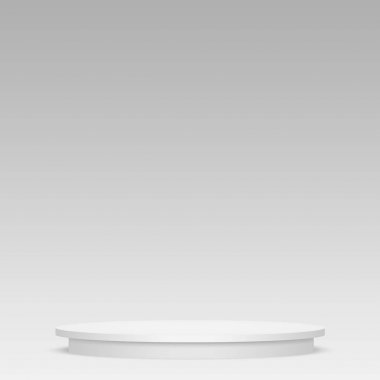 Boş şablon / beyaz podyum, sahne. Vektör.