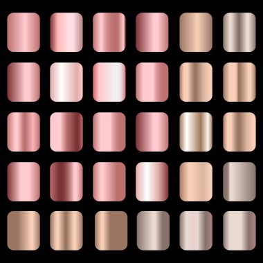 Bronz folyo doku geçiş kümesi. Vektör.