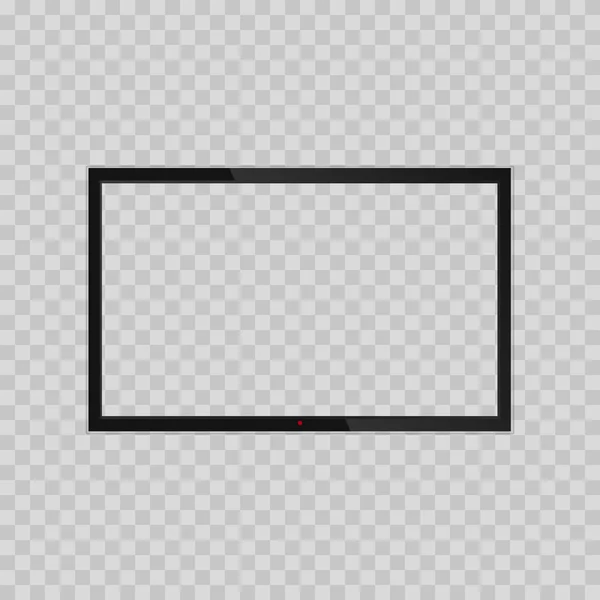 TV realistis dengan layar transparan. Vektor . - Stok Vektor
