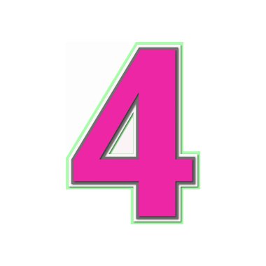 Üç numaralı renkler renkli ve yumuşak gölge ile. Vektör.