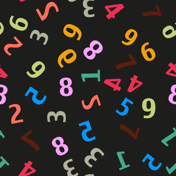 Naadloze patroon met kleurrijke cijfers. Vector. — Stockvector