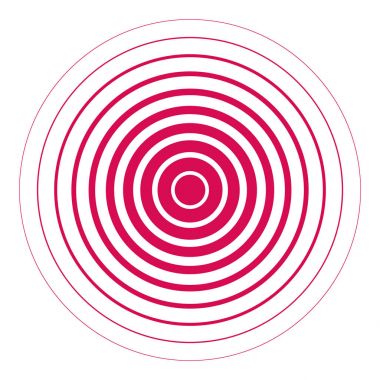 Arka plan kırmızı Radyal daire ile. Vektör.