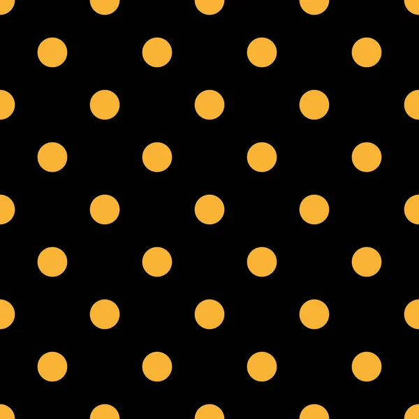 Seamless background with gold dots on black background. Vector. — Stock Vector