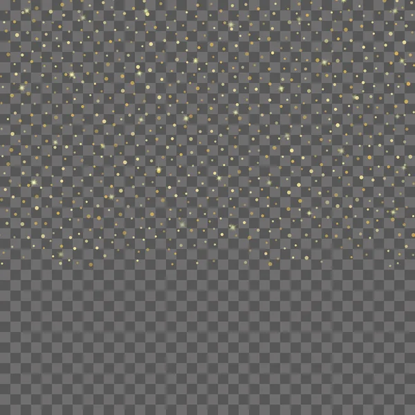 Abstrakt baggrund med faldende guld prikker ans stjerner. Vektor . – Stock-vektor