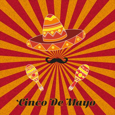 Cinco De Mayo poster tasarımı. Mutlu Cinco De Mayo 'lar. Vektör.
