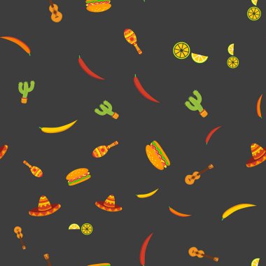 Geleneksel Meksika elemanları ile Seamless modeli. Vektör.