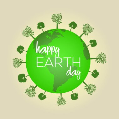 Mutlu Dünya günü kavramı. Vektör çizim.