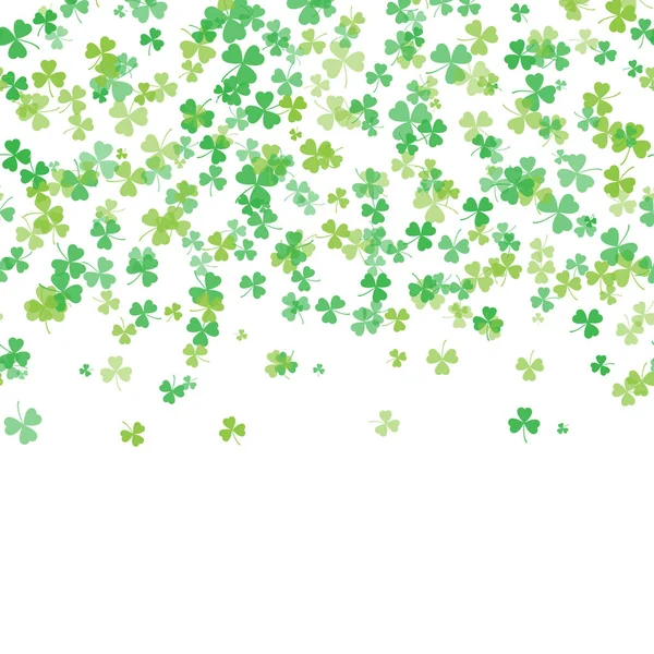 Cadre Saint Patrick avec trèfles feuilles d'arbre vert sur fond blanc. Vecteur . — Image vectorielle