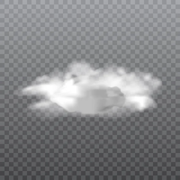 Realistické bílé mraky na průhledném pozadí. Vektor. — Stockový vektor
