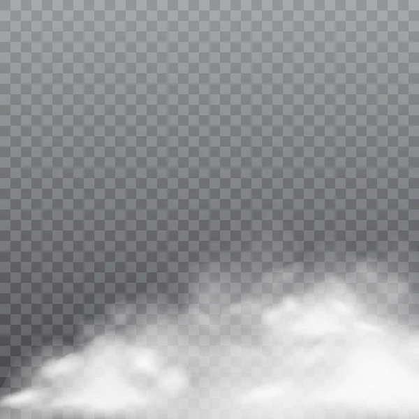 Realistische mist of rook op transparante achtergrond. Vector. — Stockvector