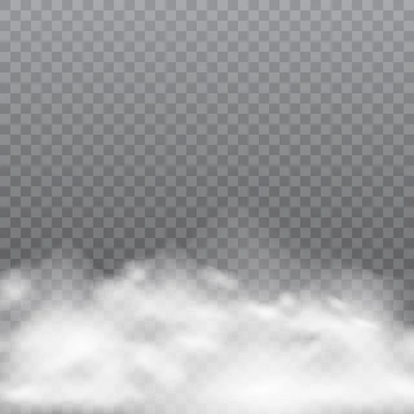 Реалистичный туман или дым на прозрачном фоне. Вектор . — стоковый вектор