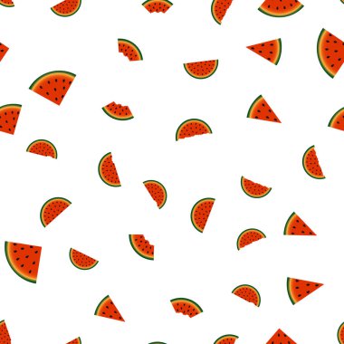 Karpuz dilimleri ile Seamless modeli. Vektör.
