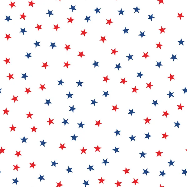 Бесшовный рисунок с красными и голубыми звездами. Вектор . — стоковый вектор