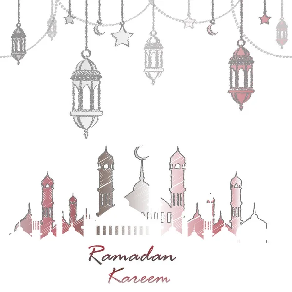 Открытки Рамадана Карима с исламскими орнаментами. Вектор — стоковый вектор