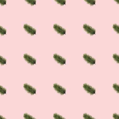 Yeşil çam dallı, pürüzsüz desen. Vektör