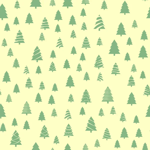 Seamless pattern with pine trees. Vector illustration — Stock Vector