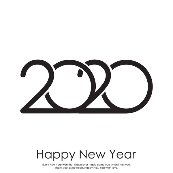 Gelukkig Nieuwjaar 2020 typografie vector ontwerp voor wenskaarten. Vector — Stockvector