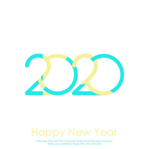 Happy new year 2020 typography vector design for greeting cards . Vector — Stock Vector