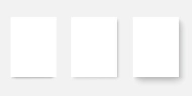 Yumuşak gölgeli boş beyaz afişler. Vektör