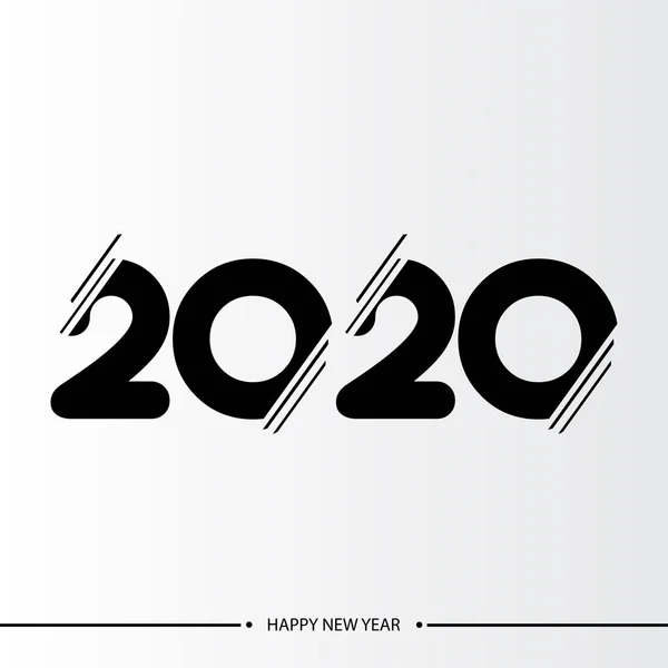 Bonne année 2020 élégante carte de vœux avec texte dégradé. Vecteur . — Image vectorielle