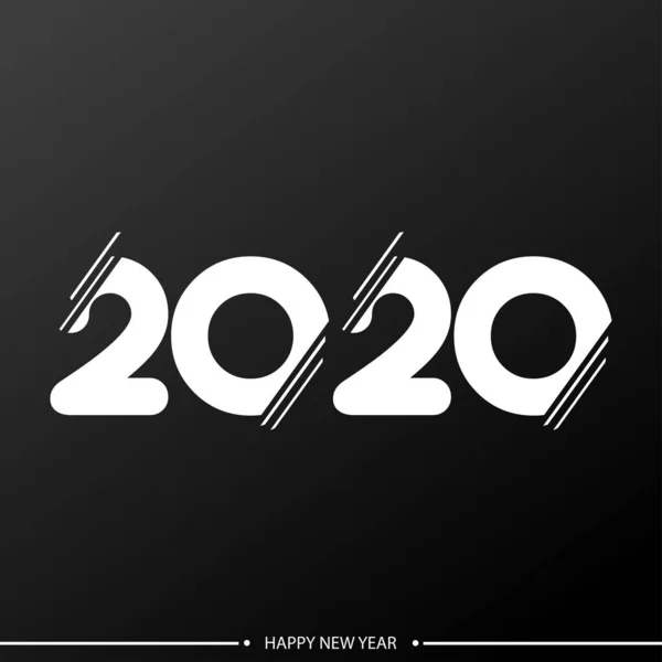 Bonne année 2020 carte avec texte créatif. Illustration vectorielle — Image vectorielle