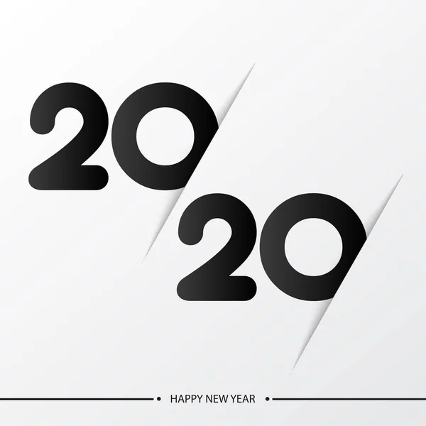 Feliz 2020 Año tarjeta con texto creativo. Ilustración vectorial — Archivo Imágenes Vectoriales