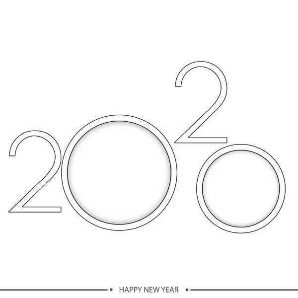 Ευτυχισμένο το 2020 κάρτα έτους με κείμενο γραμμή. Διάνυσμα — Διανυσματικό Αρχείο