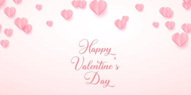 Üzerinde uçan origami balonları olan Sevgililer Günü kartı. Vektör