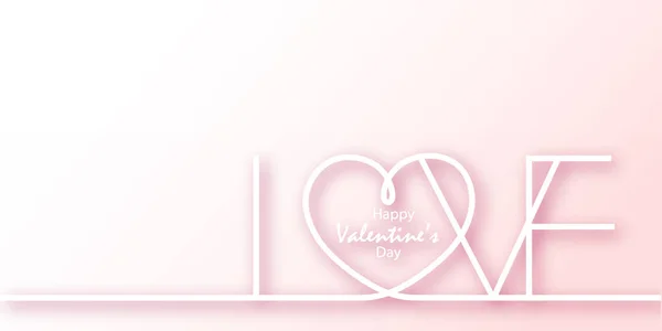 Valentines Day card with lined text and heart. Vector — Stock vektor