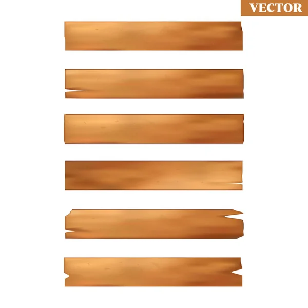 Conjunto de viejas tablas de madera. Vector . — Vector de stock