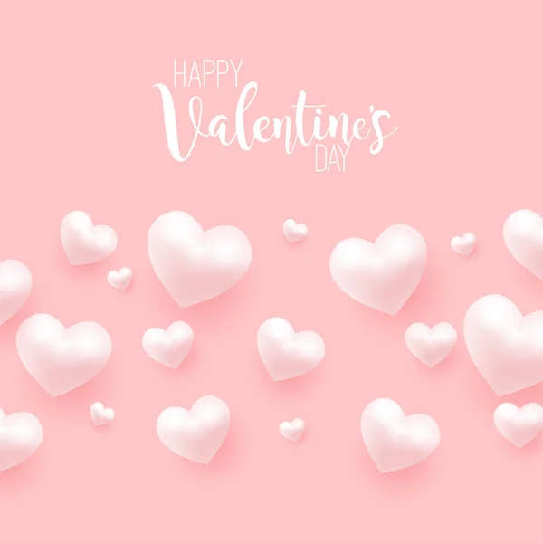 Feliz cartão de Dia dos Namorados com balão de coração voador. Vetor . —  Vetores de Stock