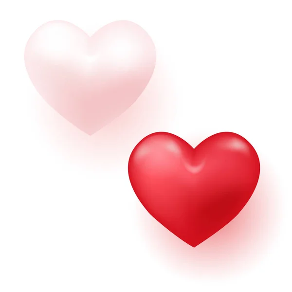 Sevgililer Günü için gerçekçi hava balonu kalpleri. Vektör. — Stok Vektör