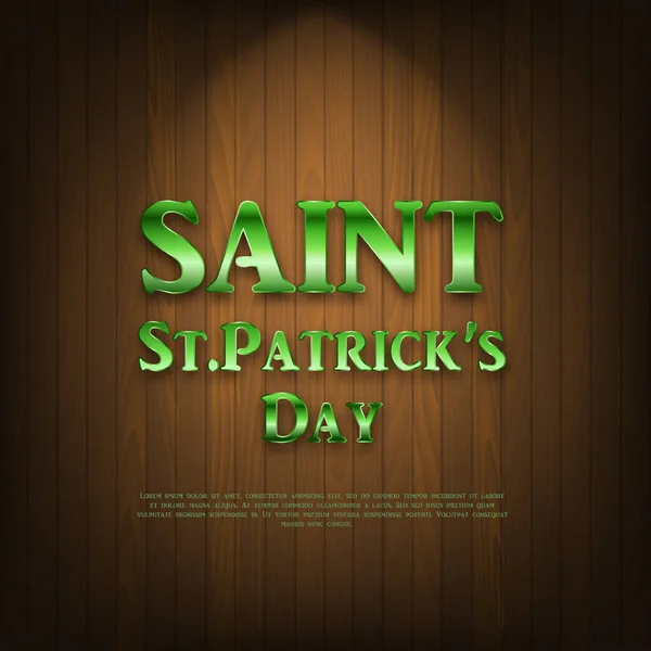 St Patricks dagkort med shamrock. Vektor — Stock vektor