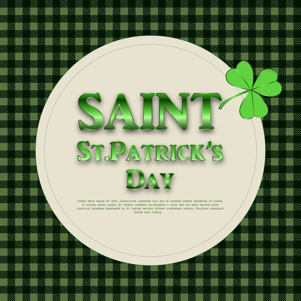 Saint Patrick dag bakgrund med shamrock. Vektor. — Stock vektor