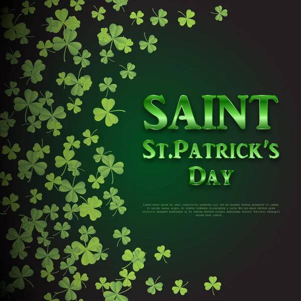 Saint Patrick dag bakgrund med shamrock. Vektor. — Stock vektor