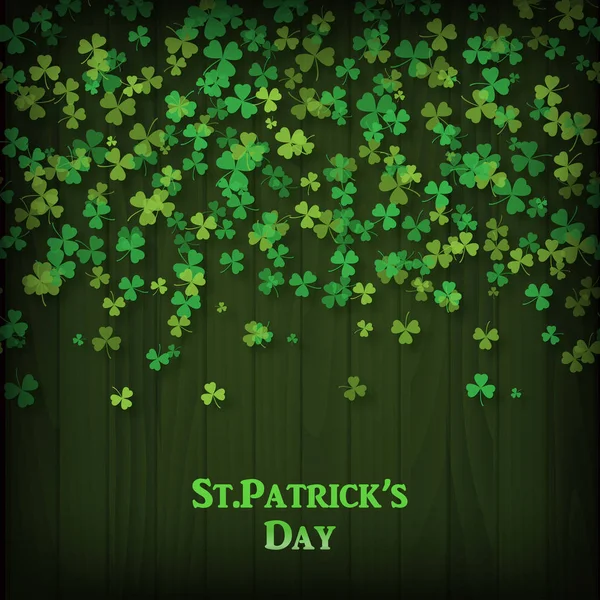 Saint Patricks Tageskarte mit Shamrock. Vektorillustration — Stockvektor