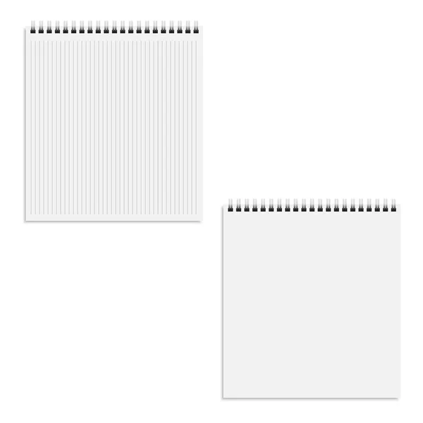 Conjunto de plantillas de cuaderno en espiral. Vector — Vector de stock