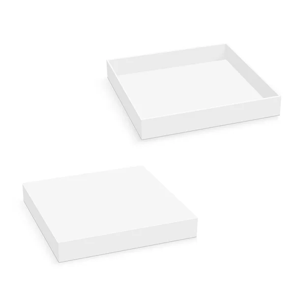 Cuadrado en blanco caja delgada maqueta. Vector — Vector de stock