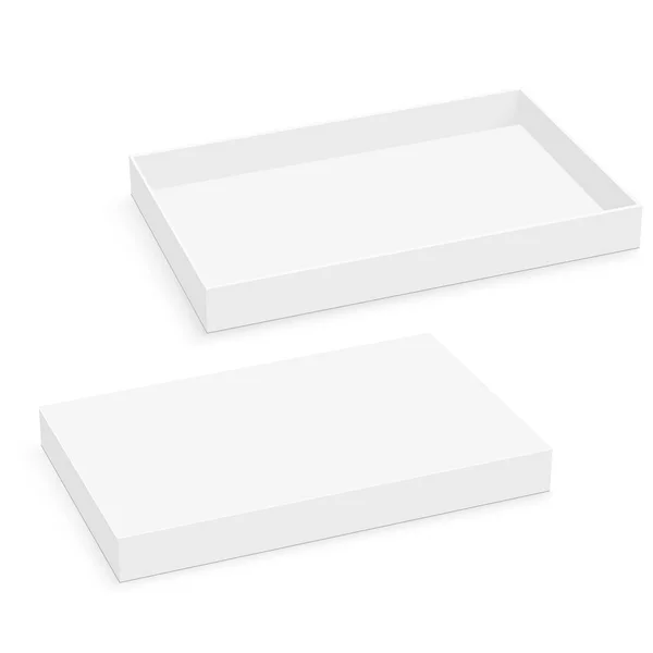 Cuadrado en blanco caja delgada maqueta. Vector — Vector de stock