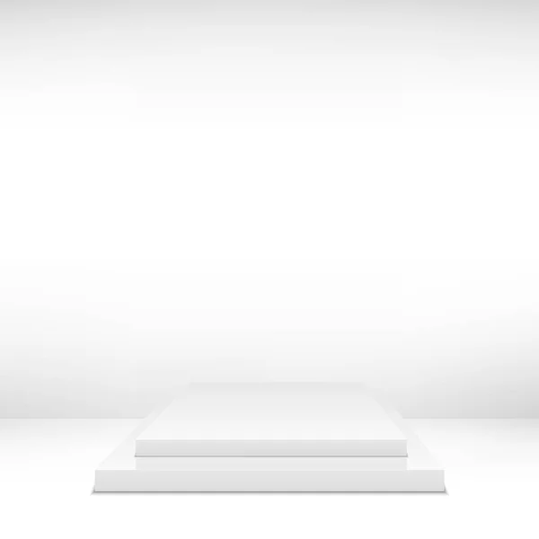 Plantilla en blanco de podio blanco, escena. Ilustración vectorial — Archivo Imágenes Vectoriales